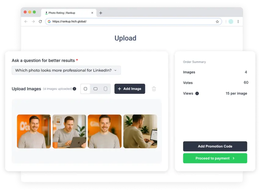 Upload 2–5 photos